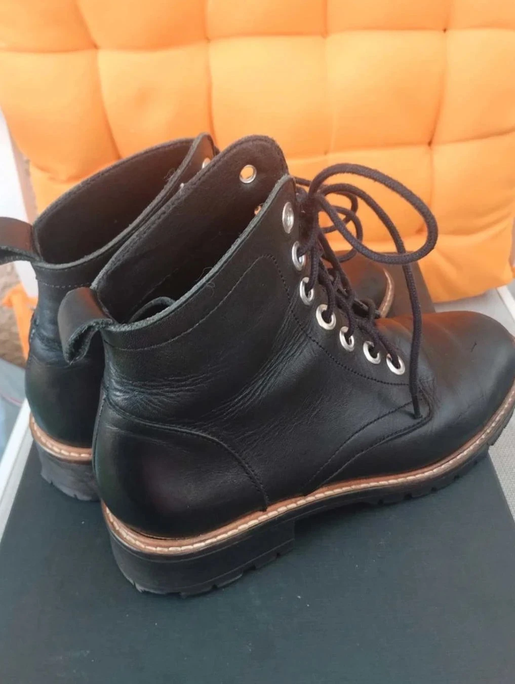 Botins pretos com cadarço, couro, André P37 – photo 4